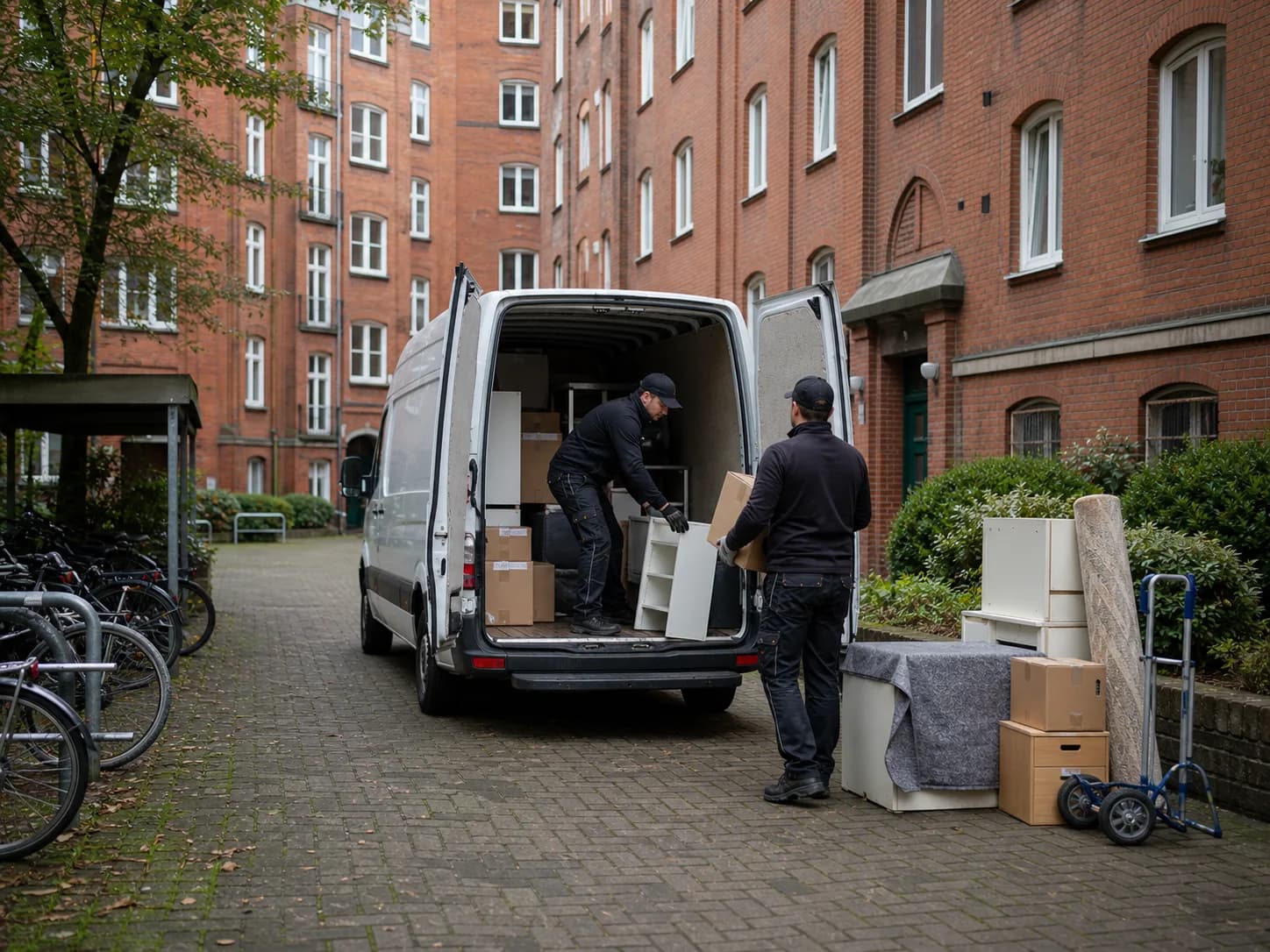 Haushaltsauflösung in einem Barmbeker Rotklinker-Innenhof